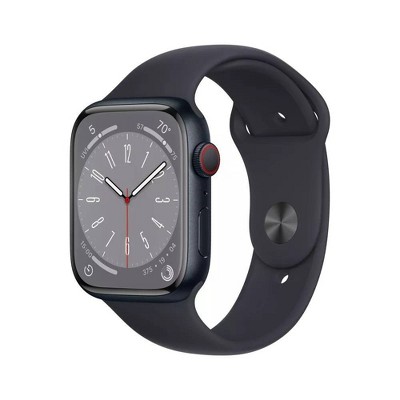 Apple Watch Series 8 GPS + Cellular 45mm Midnight Aluminum Case with Midnight Sport Band - M/L (2022, 8th Generation) - Target Certified Refurbished