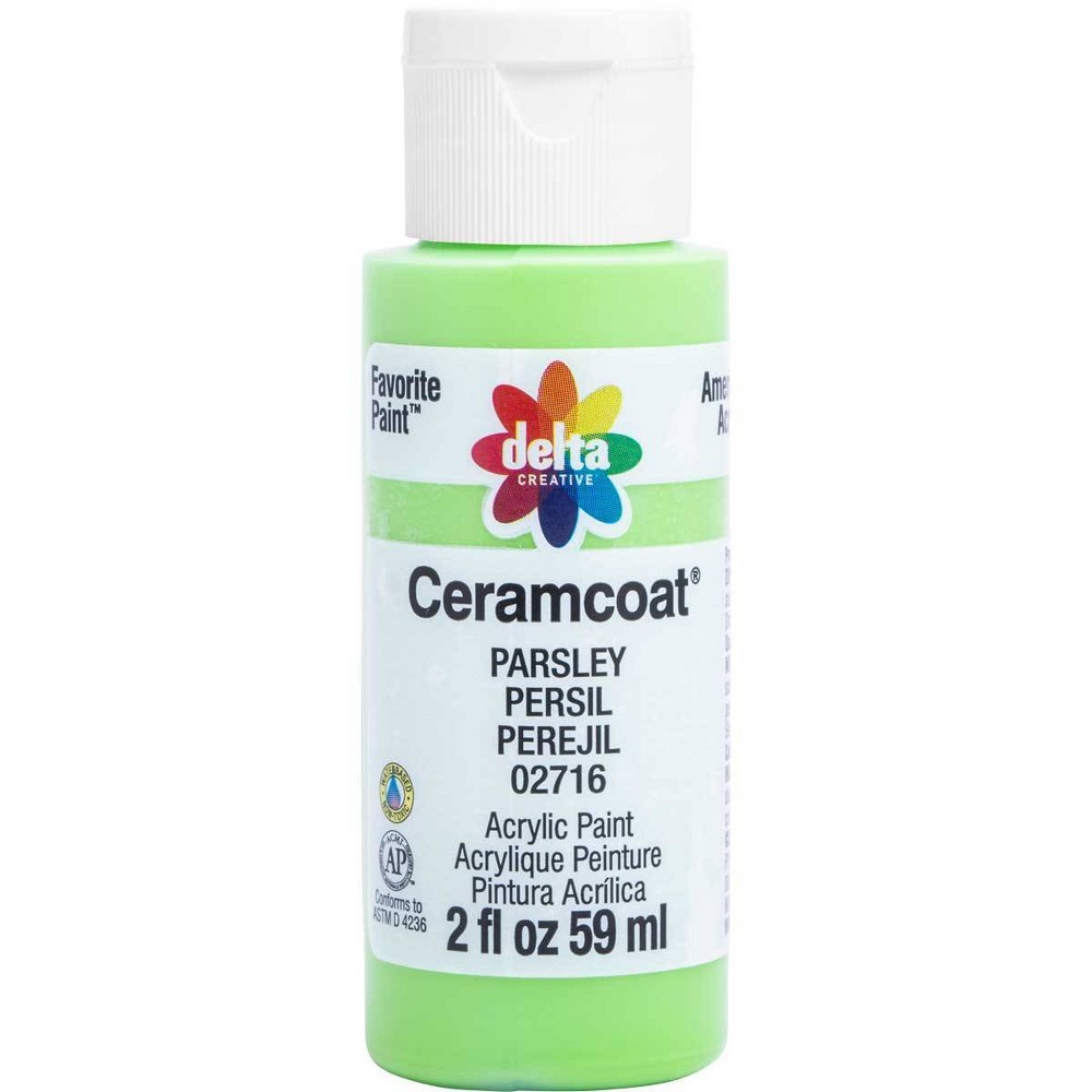 Delta Ceramcoat Acrylic Paint (2oz) - Parsley: Non-Toxic, Low-Odor, Multi-Surface Craft Paint for Ages 13+