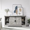 TV Stand with Fireplace for 65+ Inch TV, Farmhouse Entertainment Center with 18" Fireplace & Sliding Door, Wood TV Consoles for Living Room - 2 of 4