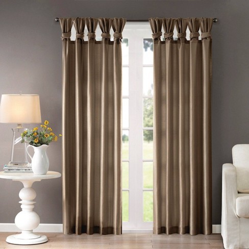 84 X50 Lillian Twisted Tab Lined Light, Taupe Curtain Panels