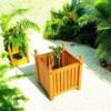 AZL1 Life Concept Planter Sturdy Design with Square Teak Outdoor Holds Potted Plants Easy Assembly for Garden Porch Patio, Brown, 21.26"*17.32"*5.91" - 2 of 4