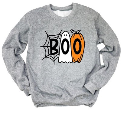 Simply Sage Market Women's Graphic Sweatshirt Boo Web Ghost