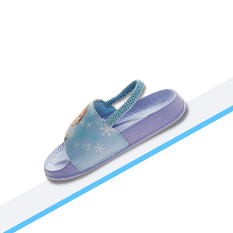 Disney Frozen Anna Elsa Girls Slides - Summer Sandal kids water pool beach shoes with backstrap Open Toe - Lilac (sizes 6-12 Toddler/Little Kid), 5 of 8
