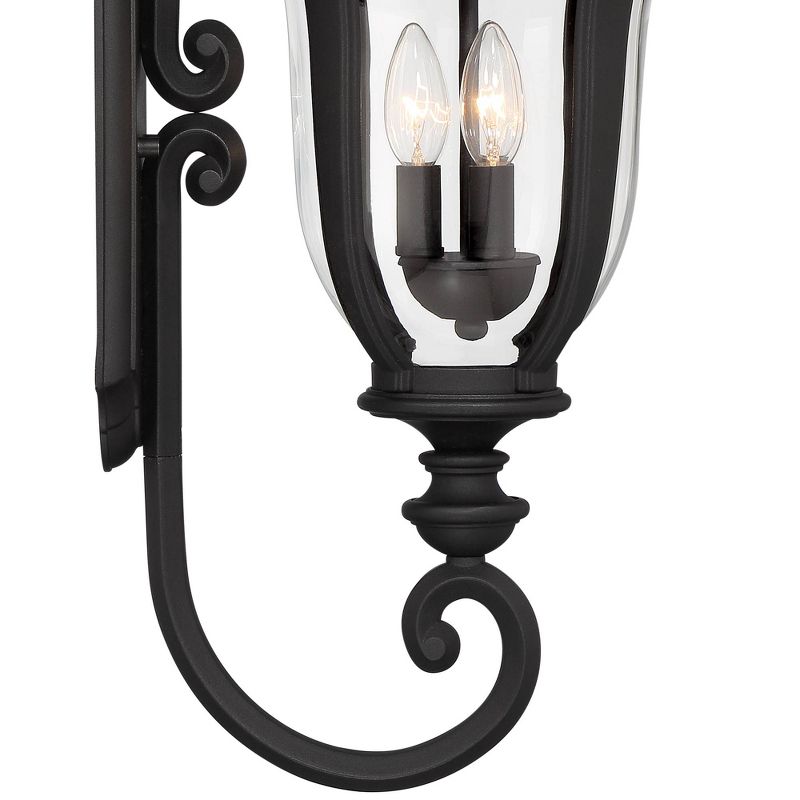 John Timberland Park Sienna Vintage Wall Light Sconce Black Hardwire 9 3/4" 3-Light Fixture Clear Glass Shade for Bedroom Bathroom Vanity Reading Home, 5 of 10