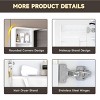 SEVOBAL Bathroom Storage Cabinet Modern Mirror Cabinet with Cosmetic Rack and Hair Dryer Holder for Organized Space, White, 35.43"*27.56"*4.92" - 3 of 4