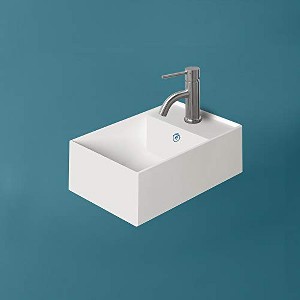 ALFI  Britannia Rectangular Wall Mount Basin with Right Single Hole Drill - 1 of 4
