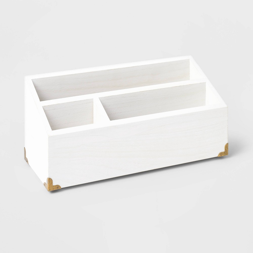 Photos - Desk Organiser Wood Desktop Storage Unit White - Threshold™