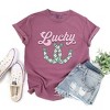 Simply Sage Market Women's Lucky Horseshoes Short Sleeve Garment Dyed Tee - 3 of 4