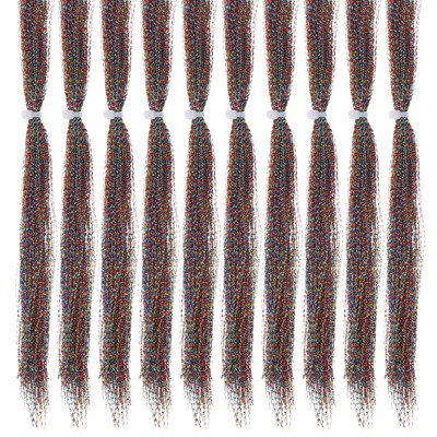 Unique Bargains Holographic Dry Flies Thread Tying Supplies Flash Fly Fishing Line 10 Pcs