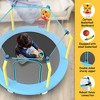 Okak 55-Inch Toddler Trampolines with Basketball Hoop, Mini Trampoline with Padding Poles and Anti-Slip Legs, Trampoline for Garden, Patio - 3 of 4