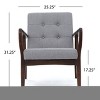 NicBex Accent Chair Mid-Century Upholstered Button Tufted Armchair with Metal Frame Cozy Single Sofa Chair for Bedroom,Living Room - 3 of 4