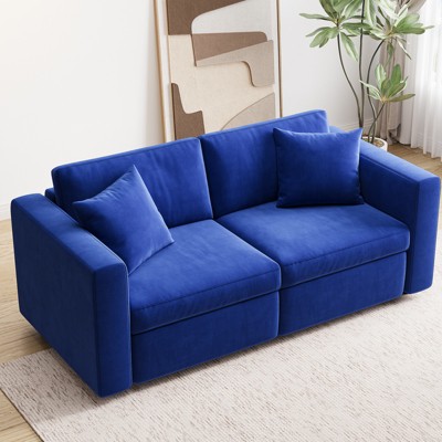 Buenhomino Modern DIY Sectional Sofa, Modular Sectional Couches for Living Room，Dark Blue Velvet