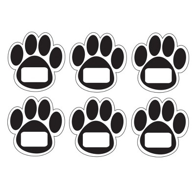 Black and White Assorted Material Paw Print Magnets, Set of 72