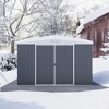 Outdoor Storage Shed,Metal Tool Shed with Lockable Doors ,Weatherproof Shed   for Patio, Garden & Lawn, Large Utility Shed for Tools - 3 of 4