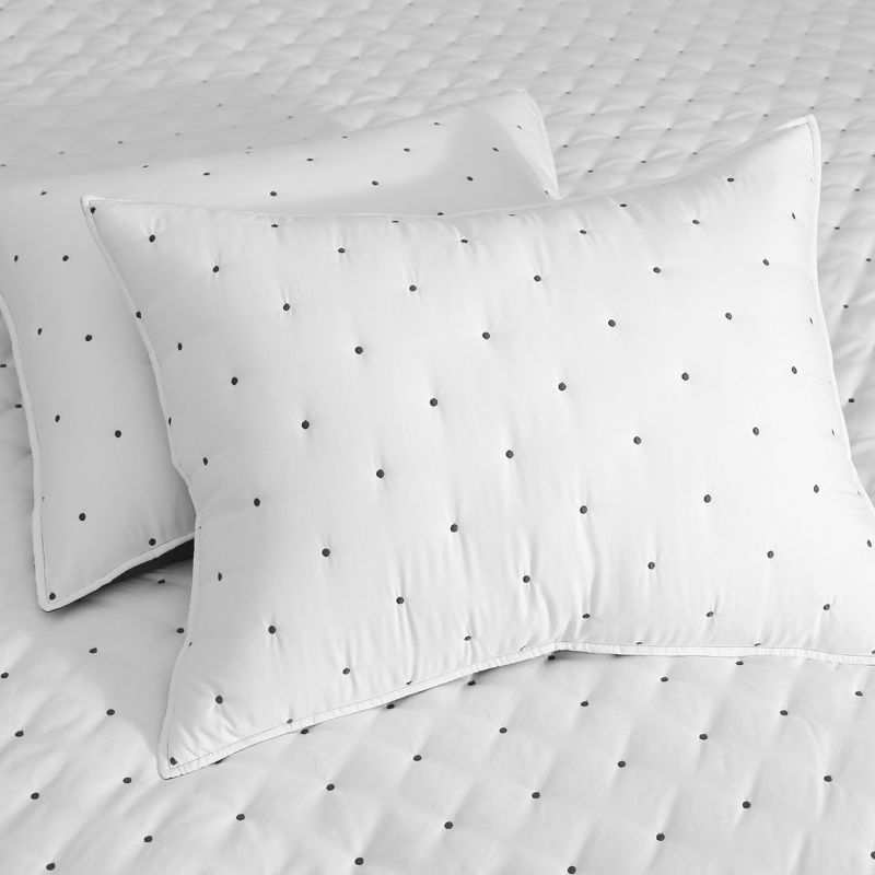Embroidered Swiss Dot White and Navy Quilt Set - Levtex Home, 4 of 7