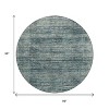 Teal Blue And Ivory Striped Washable Indoor Outdoor Area Rug - 3 of 4
