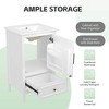 ORRD 20" White Bathroom Vanity with Sink, Cabinet with Door & Shelf, Drawer, Adjustable Feet for Small Bathroom Storage - 3 of 4