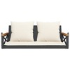 vidaXL Swing Bench with Cushions Black 42.9"x24.4"x15.7" Poly Rattan - 4 of 4