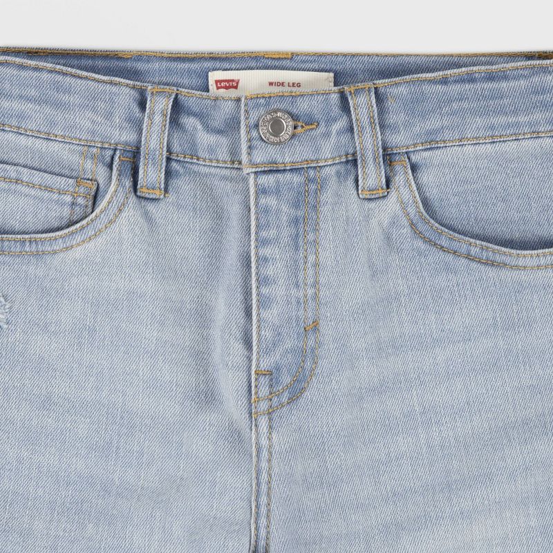 Levi's® Girls' Mid-Rise Wide Leg Jeans - Dark Wash, 3 of 6