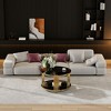 TIRAMISUBEST Modern Glass Coffee Table in 31.5", 2-Tier Shelf Design Cocktial Table with Circular Metal Drum Base - 4 of 4