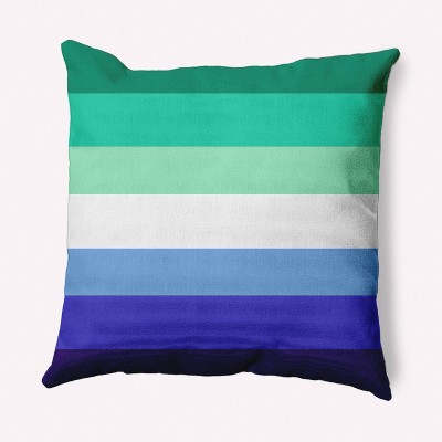 16"x16" Pride Flag Square Throw Pillow Blue/Green - e by design