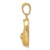 Black Bow Jewelry 14k Yellow Gold Engravable 3D Baby Shoe Pendant, 9mm (3/8 inch) - 2 of 4