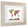 Trademark Fine Art Michael Tompsett Map of The World Watercolor Matted Framed Art - 3 of 4