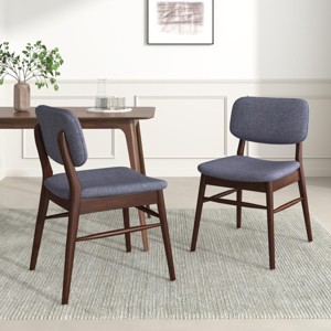 SEVOBAL Dining Chairs Set of 2 Mid Century Upholstered Chairs with Rubberwood Frame for Kitchen Dining Room, Brown, 18.75"*21.25"*31.2" - 1 of 4