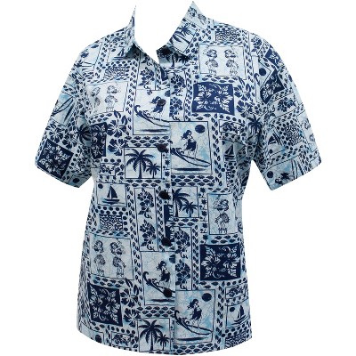 LA LEELA Women's Button Down Blouses Hawaii Shirt Collared Short Sleeve Beach Party Hawaiian Vacation Button Up Beach Party Summer Shirts