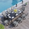 EROMMY 9 Piece Patio Dining Set, Outdoor Dining Table And Chairs Set For 8, 8 Textilene Chairs, 1 Iron Rectangular Table With Adjustable Umbrella Hole - 2 of 4