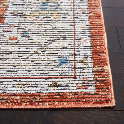 Sierra Ivory and Rust Hand-knotted Runner Rug