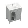 ChicFurnit Bathroom Vanities 24" Bathroom Vanity with Sink for Bathroom Vanity Cabinet Two Drawers Door Adjustable Shelf, Gray, 24"*18.3"*33.2" - 4 of 4