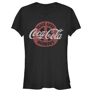 Juniors Womens Coca Cola Unity Peace Love Harmony T-Shirt - 1 of 4