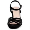 BLISSFUL STEP Women's Velvet Chunky Heel Slingback Heeled Sandals - 2 of 4