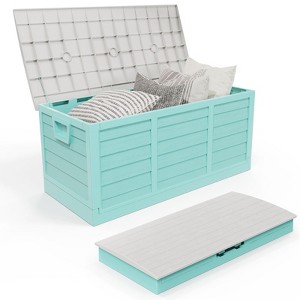 Karl Home 75 Gallons Plastic Foldable Deck Box Outdoor Indoor Deck Box - 1 of 4