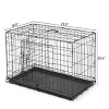 Munora 30" Folding Steel Pet Kennel, Cat & Dog Crate with Slide-Out Tray, Metal Wire Playpen, Black - 3 of 4
