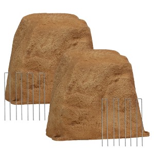 Sunnydaze Outdoor Flat-Top Polyresin Landscape Rock Septic Cover with Stakes - 1 of 4