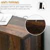 DOMETOUR Industrial Sideboard Buffet Cabinet with Doors Kitchen Cabinet with Adjustable Shelves Rustic Brown - 3 of 4