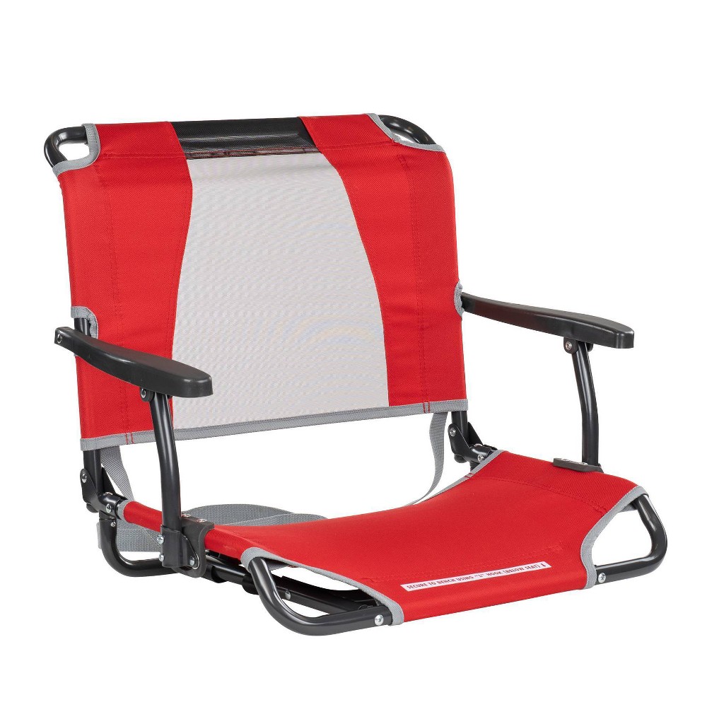 GCI Outdoor Big Comfort Stadium Seat with Armrests and Back Support for Bleachers - Red