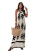 Women's One-Piece Collar Sleeveless Boho Suspender Casual Maxi Dress - 3 of 4