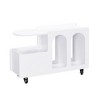 NicBex Modern Coffee Table with 5mm Fluted Tempered Glass Top & Lockable Wheels Mobile Center Table - 4 of 4