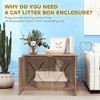 ORRD Hidden Cat Litter Box Enclosure Furniture, Multi-Functional Side Table with Ventilation, Discreet Cat Washroom Cabinet - 4 of 4