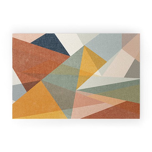 Little Arrow Design Co modern triangle mosaic multi Looped Vinyl Welcome Mat - Society6 - image 1 of 4