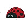 HomeRoots 18" X 30" Black and Red Coir Ladybug Outdoor Semi Circle Door Mat - 3 of 4
