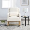 Modern Lounge Rocker Recliner,Teddy Fabric Rocking Chair With Pockets,Comfy Accent Arm Chair With Solid Wood Legs,Leisure Chairs-Cuddlewood - 2 of 4