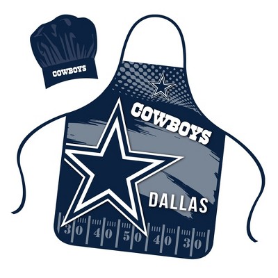 NFL Apron & Chef Hat Set, with Large Team Logo - Dallas Cowboys