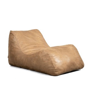 Big Joe Delmont Lounger, Foam Filled Bean Bag Chair, Vegan Leather or Boucle, All Ages - 1 of 4
