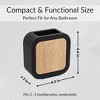 Evideco French Home Goods Modern Toothbrush Holder Black Rubber and Bamboo - 4 of 4