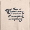 Women's - Instant Message - I'm A Capricorn I Overthink Lightweight French Terry Wide Neck Long Sleeve Graphic Shirt - 2 of 4