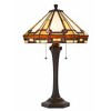 Cal Lighting 60W x 2 Tiffany table lamp with pull chain switch with resin lamp body - 2 of 4
